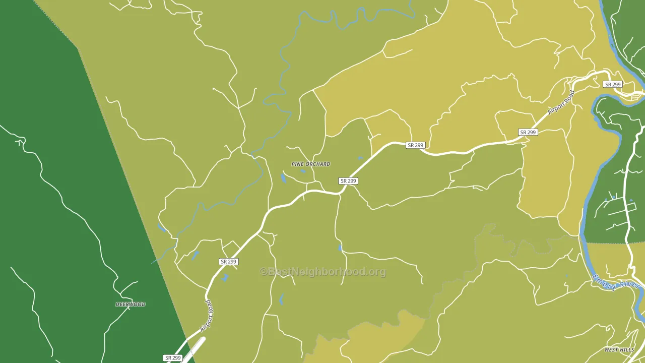 Pine Orchard, TN block-group voter-turnout map