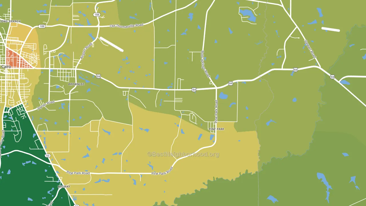 Pine Park, GA block-group voter-turnout map