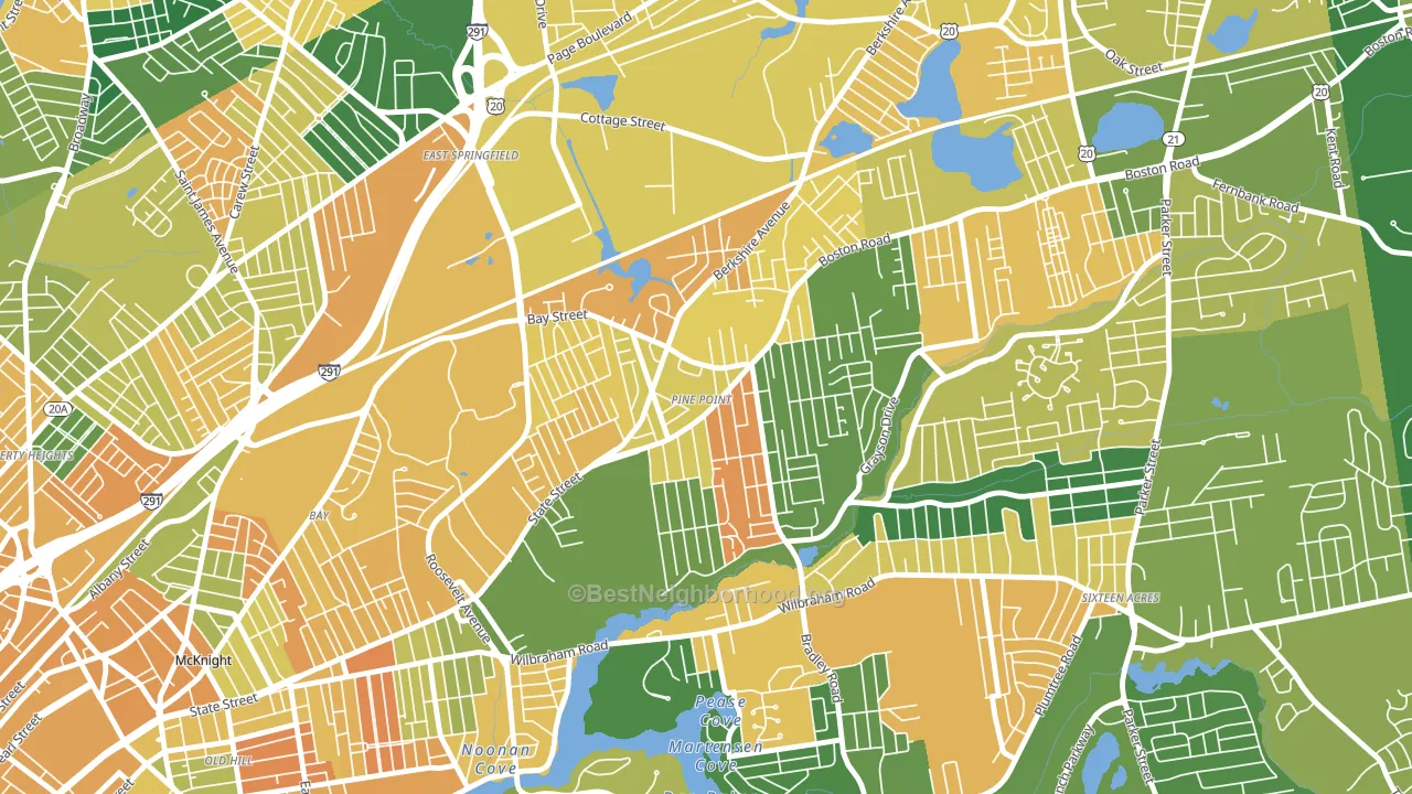 Pine Point, Springfield, MA block-group voter-turnout map