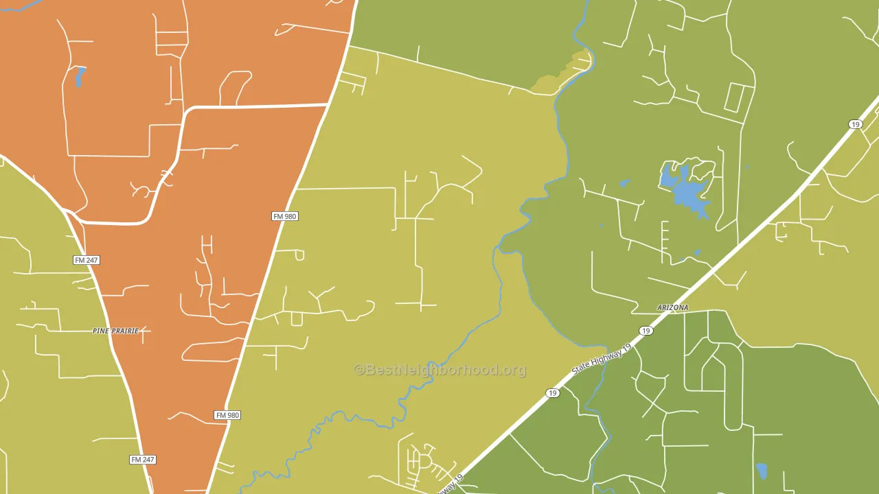Pine Prairie, TX block-group voter-turnout map