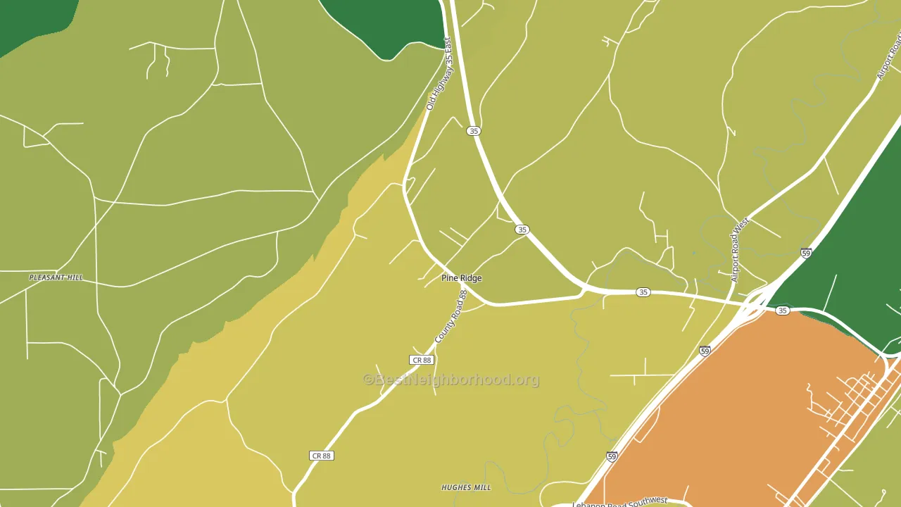 Pine Ridge, AL block-group voter-turnout map