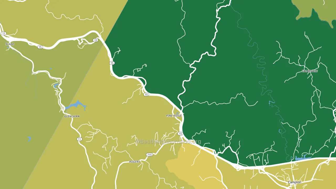 Pine Ridge, KY block-group voter-turnout map