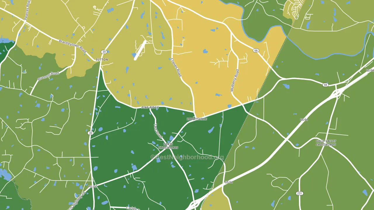 Pine Ridge, NC block-group voter-turnout map