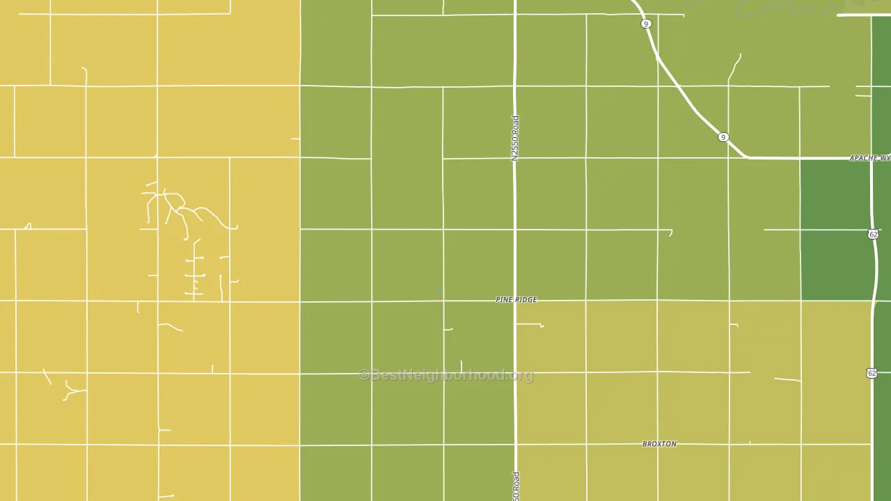 Pine Ridge, OK block-group voter-turnout map
