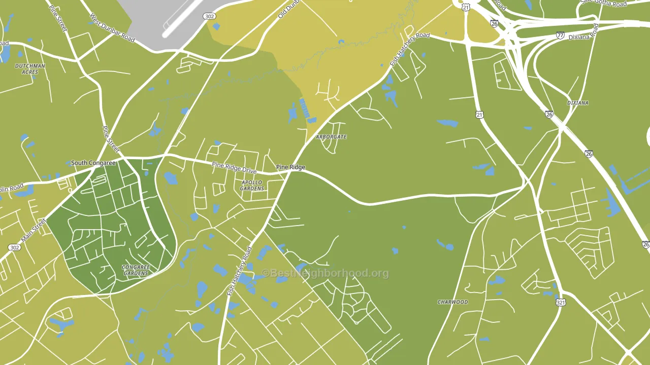 Pine Ridge, SC block-group voter-turnout map
