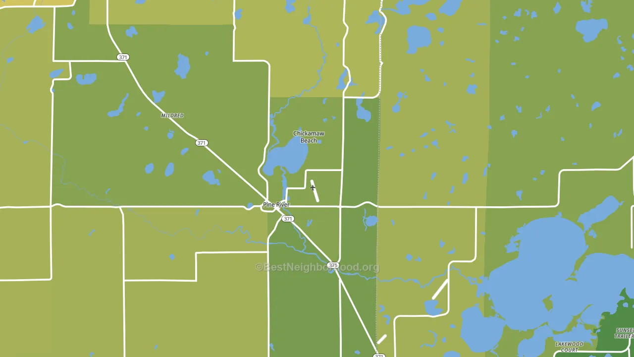 Pine River, MN block-group voter-turnout map