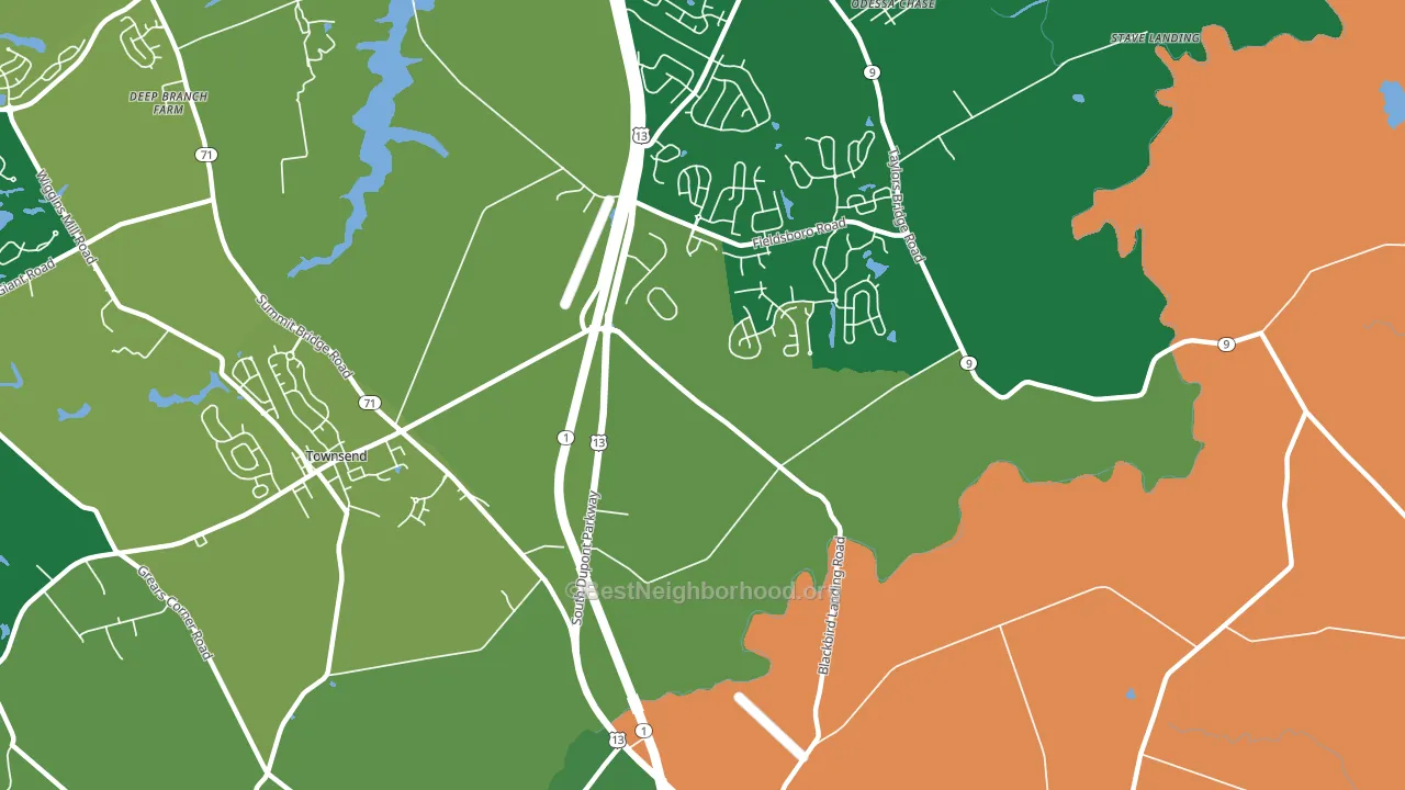 Pine Tree Corners, DE block-group voter-turnout map
