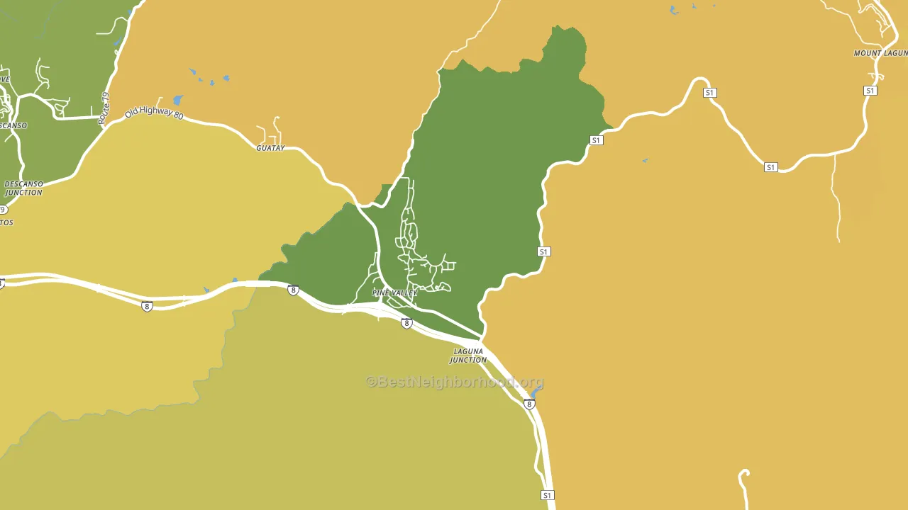 Pine Valley, CA block-group voter-turnout map