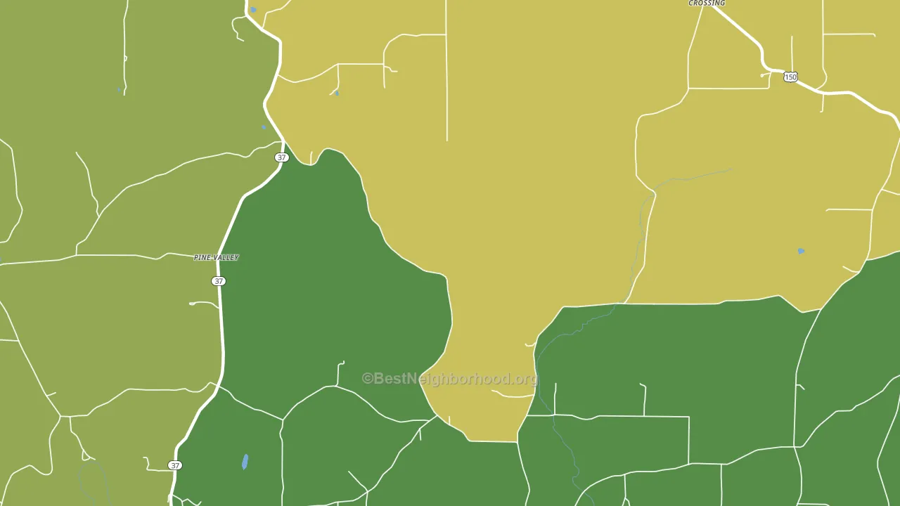 Pine Valley, IN block-group voter-turnout map