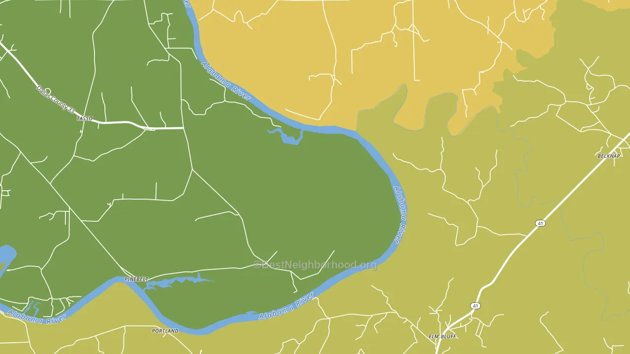 Pinebelt, AL block-group voter-turnout map