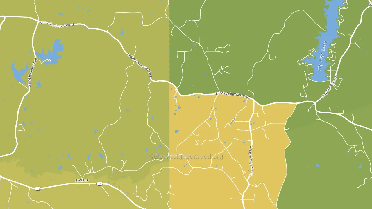 Pinebur, MS block-group voter-turnout map