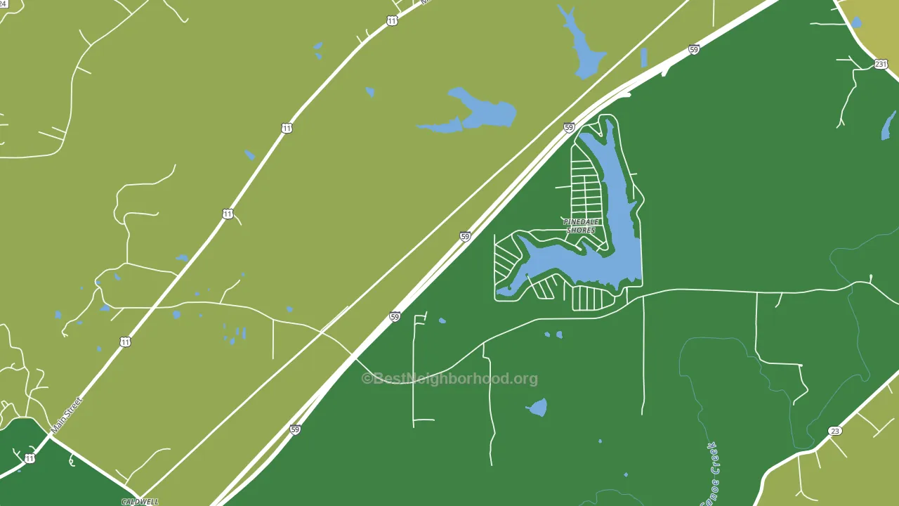 Pinedale Shores, AL block-group voter-turnout map