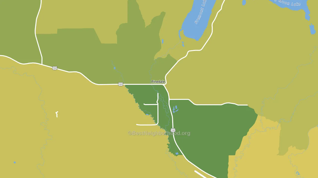 Pinedale, WY block-group voter-turnout map