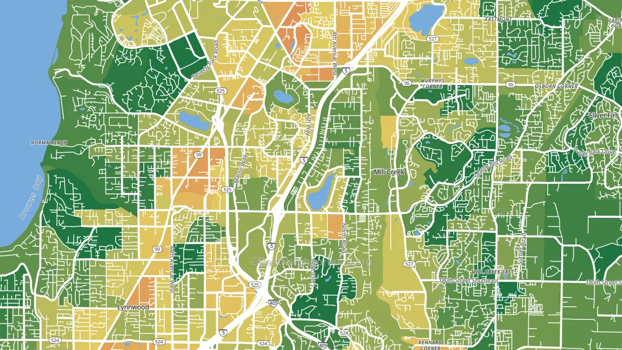 Pinehurst, Everett, WA block-group voter-turnout map
