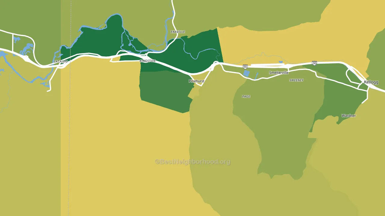 Pinehurst, ID block-group voter-turnout map