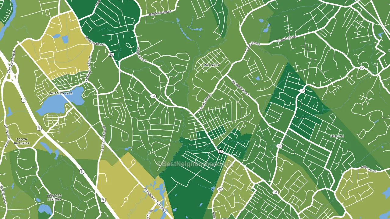 Pinehurst, MA block-group voter-turnout map