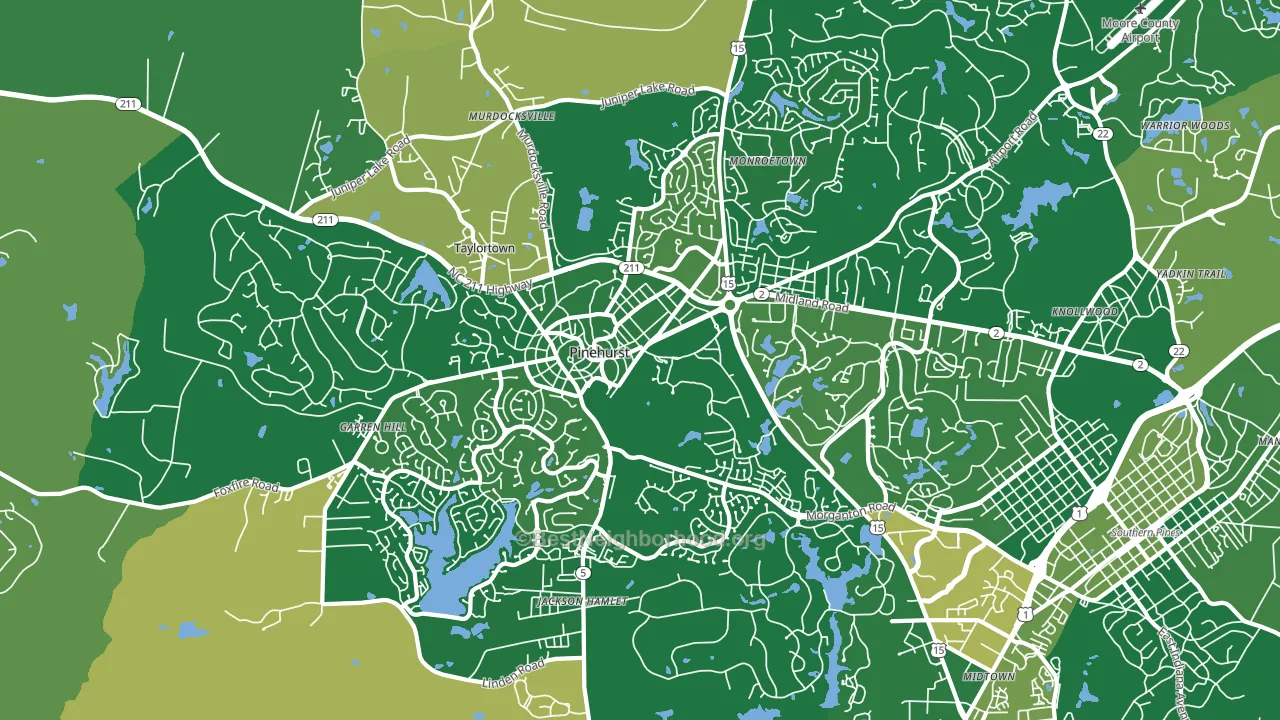 Pinehurst, NC block-group voter-turnout map