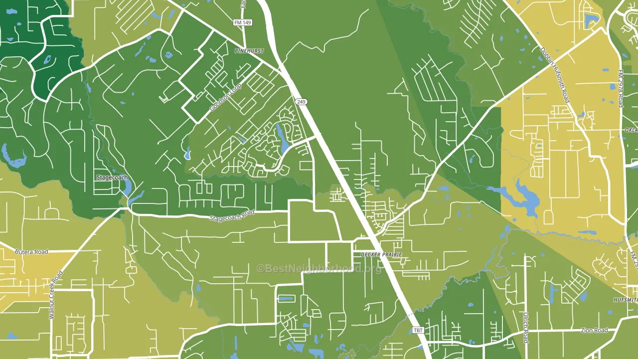 Pinehurst, TX block-group voter-turnout map