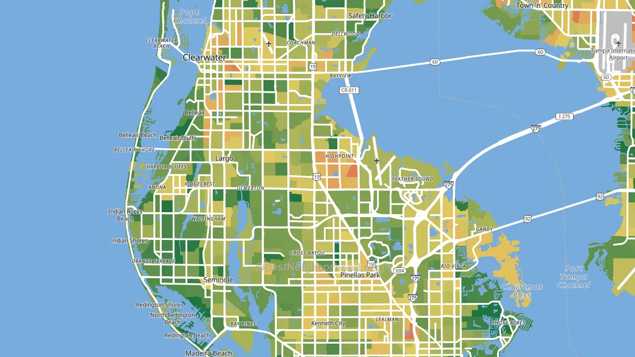Pinellas County, FL block-group voter-turnout map