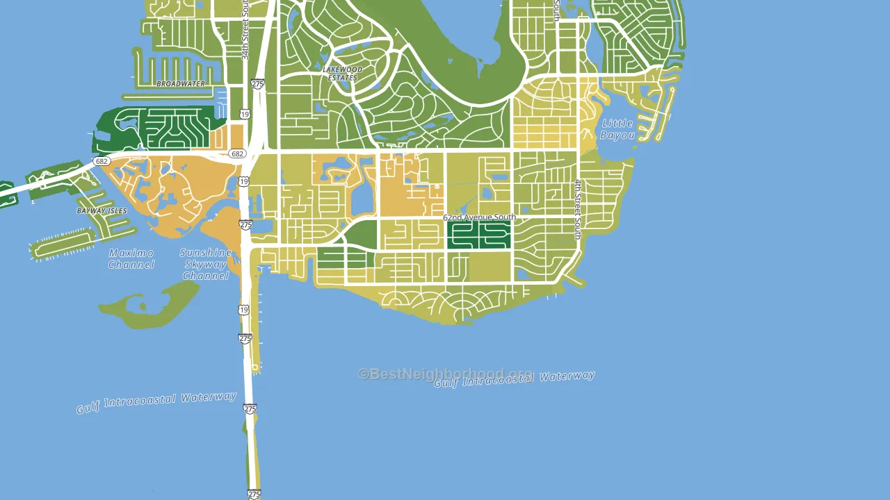 Pinellas Point, St. Petersburg, FL block-group voter-turnout map