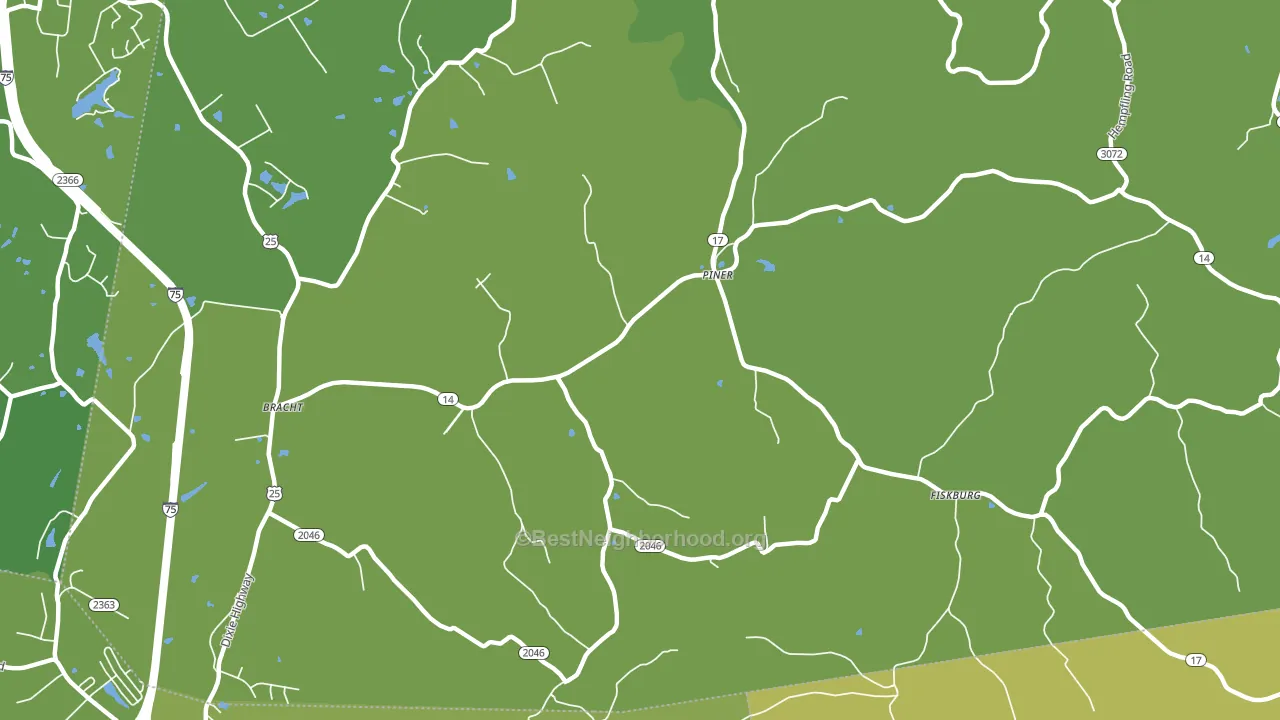 Piner, KY block-group voter-turnout map