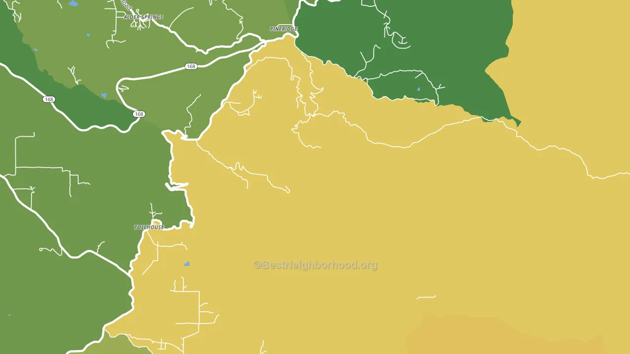 Pineridge, CA block-group voter-turnout map