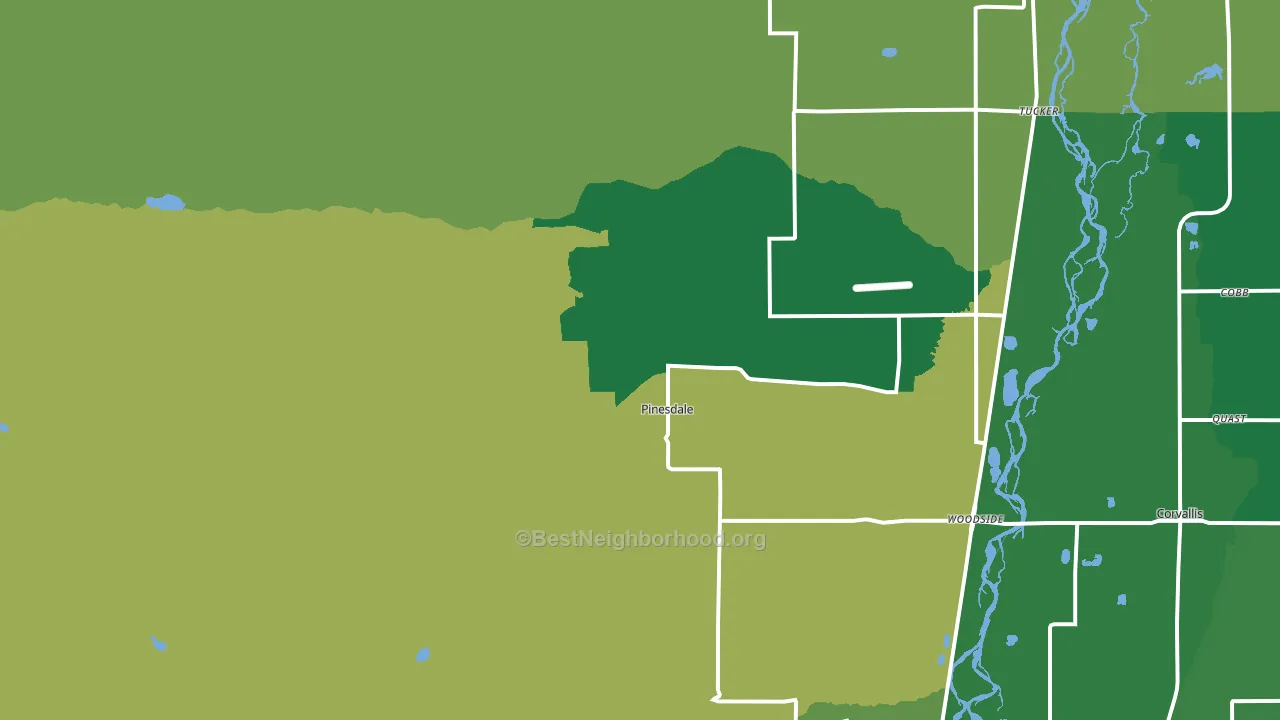 Pinesdale, MT block-group voter-turnout map