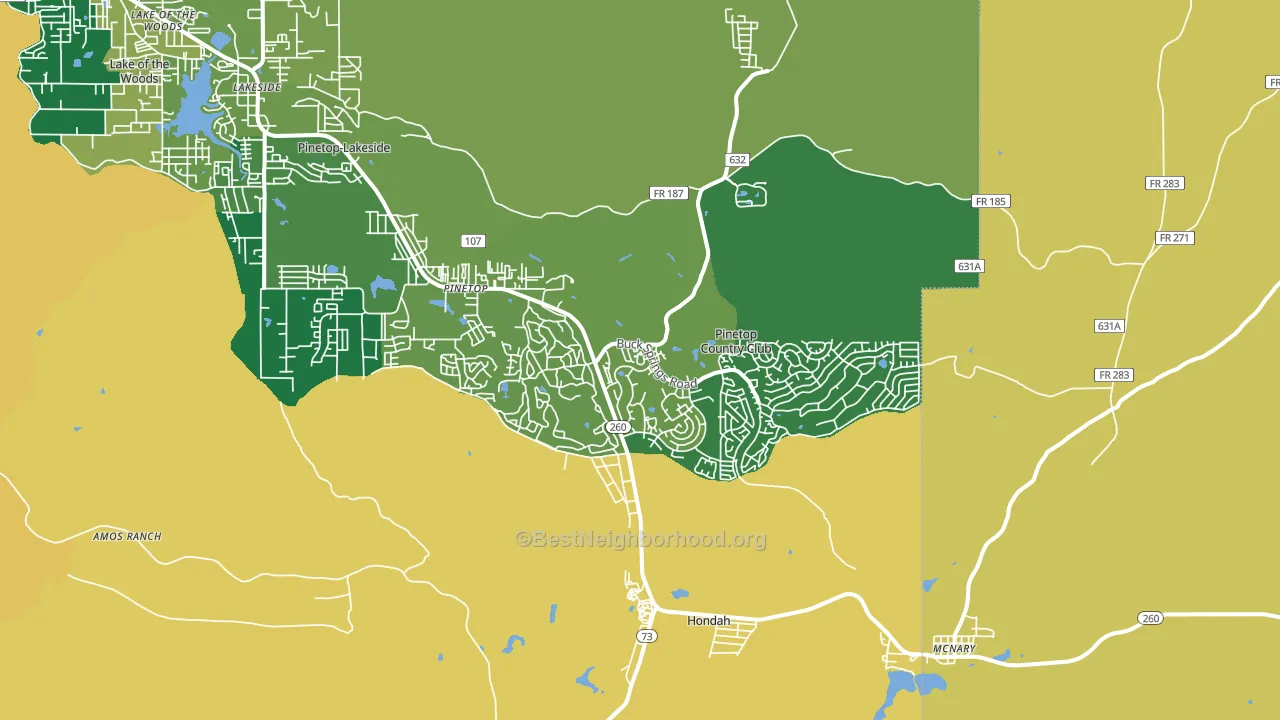 Pinetop, AZ block-group voter-turnout map