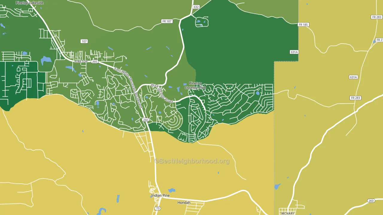Pinetop Country Club, AZ block-group voter-turnout map
