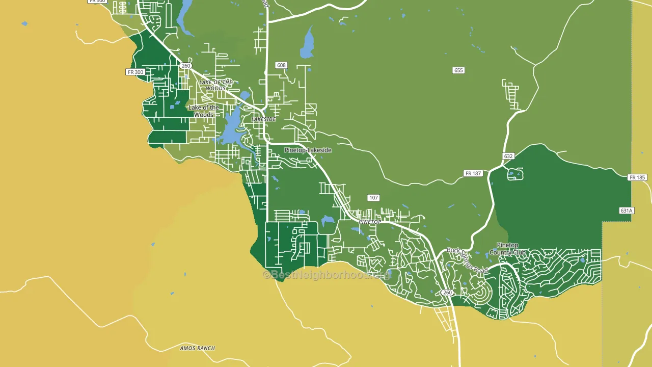 Pinetop-Lakeside, AZ block-group voter-turnout map