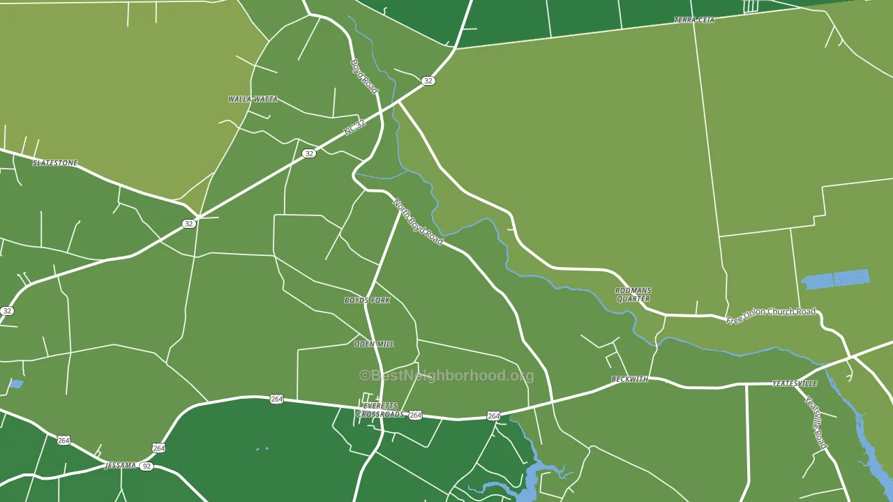 Pinetown, NC block-group voter-turnout map