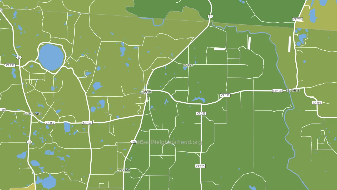 Pinetta, FL block-group voter-turnout map