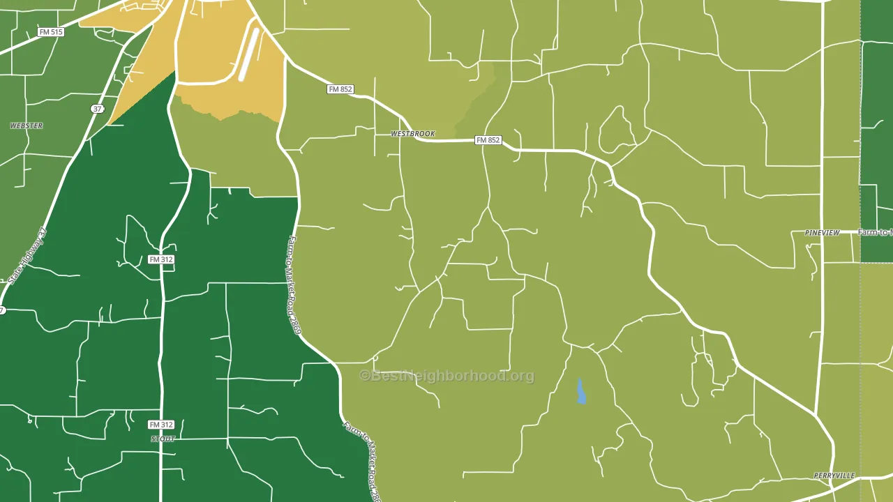 Pineview, TX block-group voter-turnout map