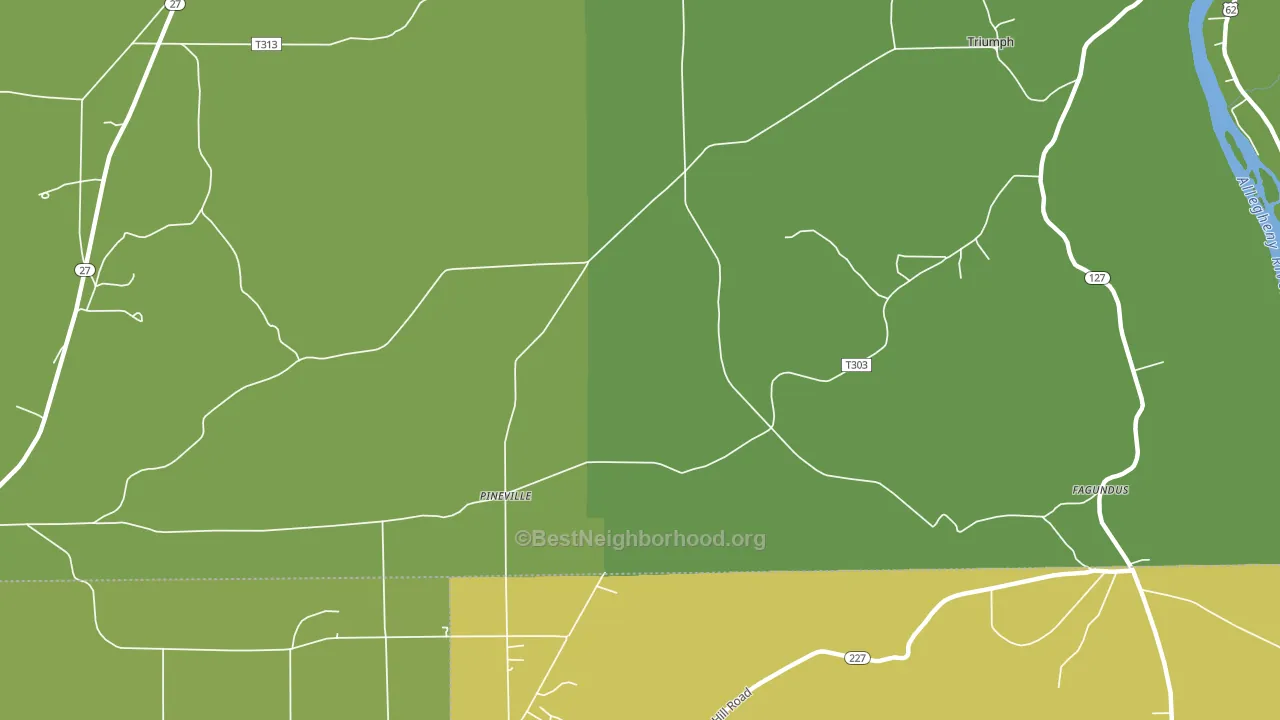Pineville, PA block-group voter-turnout map