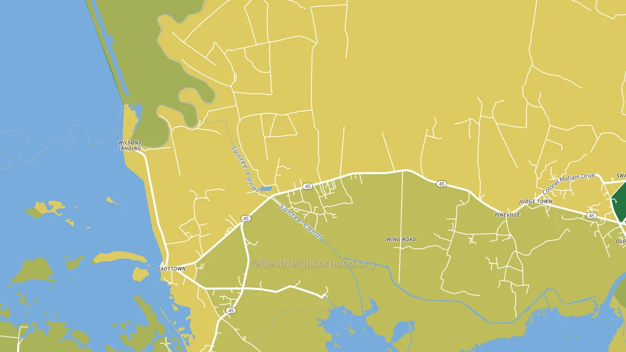 Pineville, SC block-group voter-turnout map