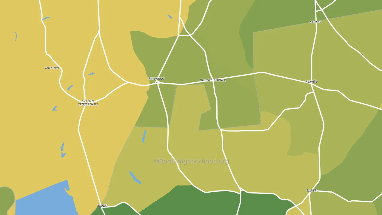Pinewood, SC block-group voter-turnout map