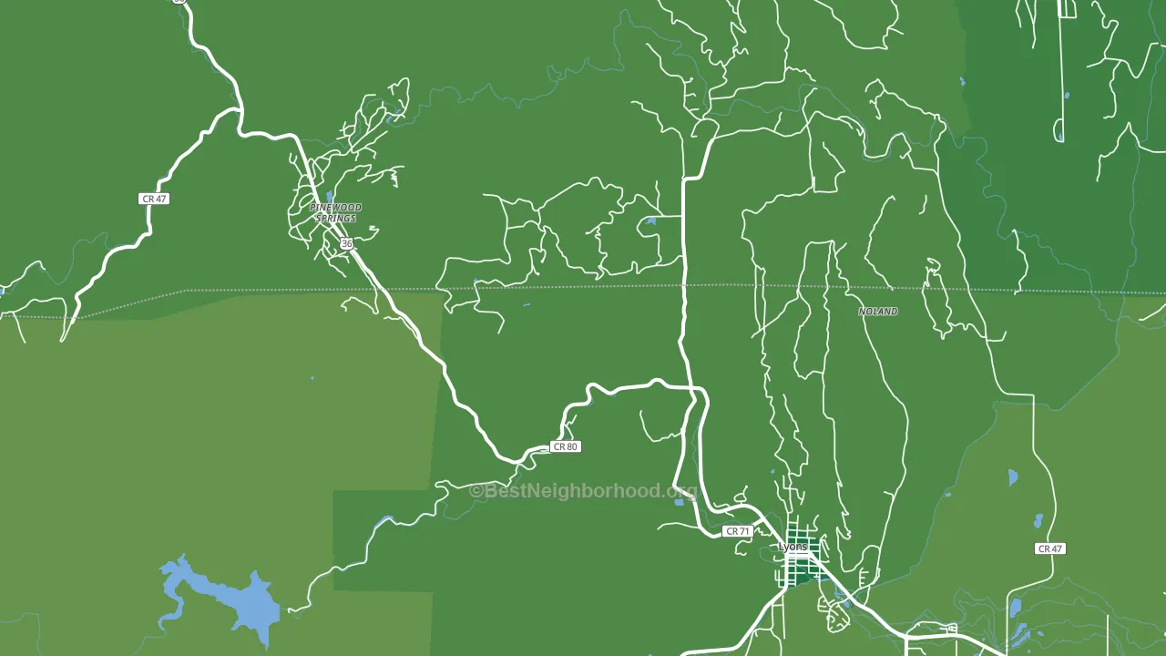 Pinewood Springs, CO block-group voter-turnout map