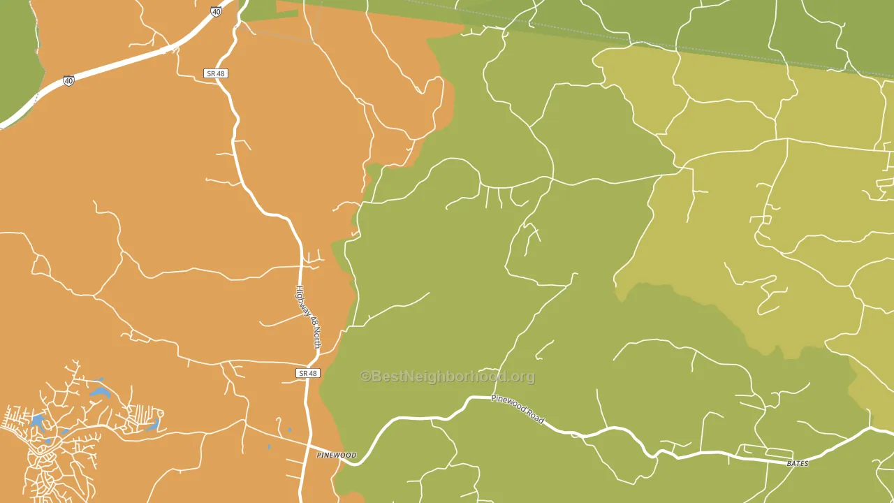 Pinewood, TN block-group voter-turnout map