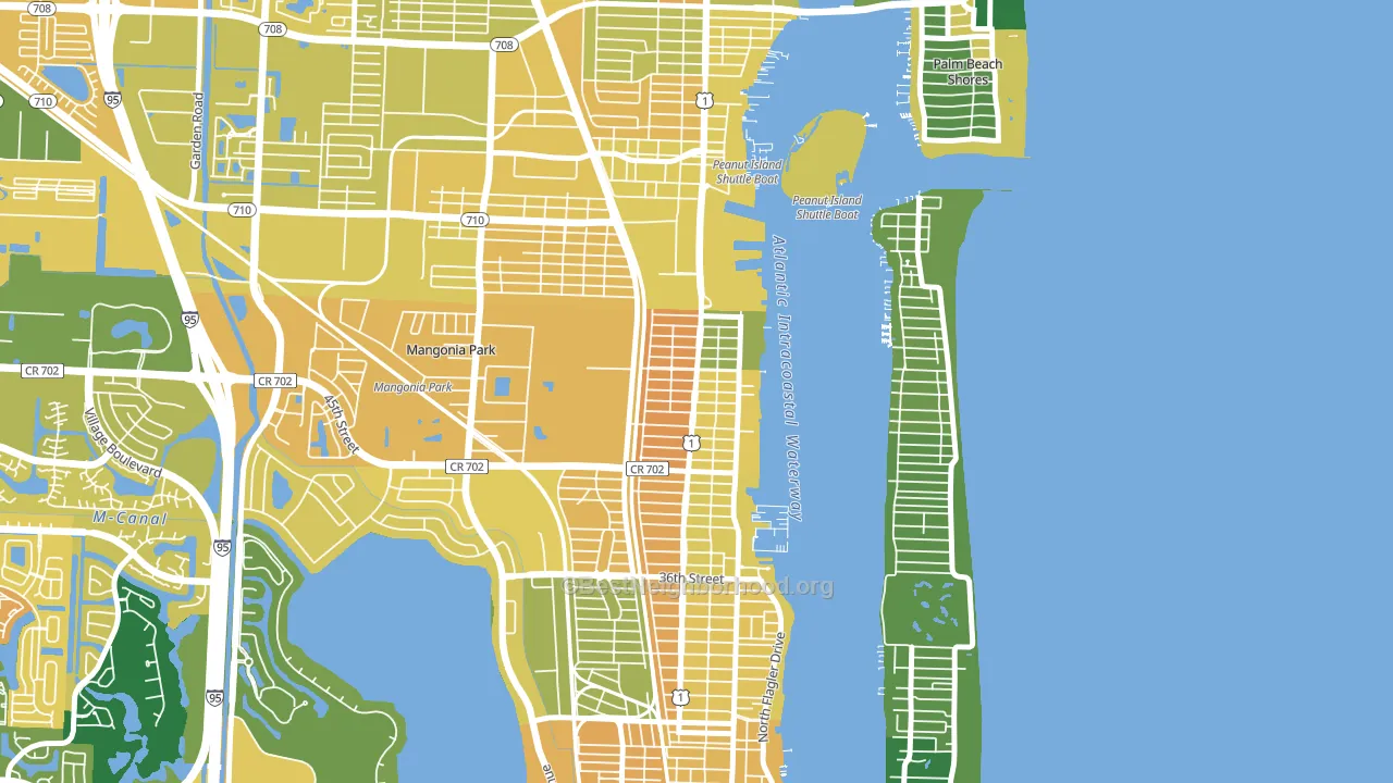 Pinewood-West Palm Beach, West Palm Beach, FL block-group voter-turnout map