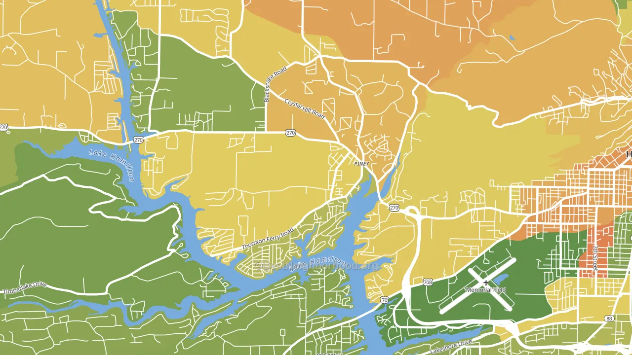 Piney, AR block-group voter-turnout map