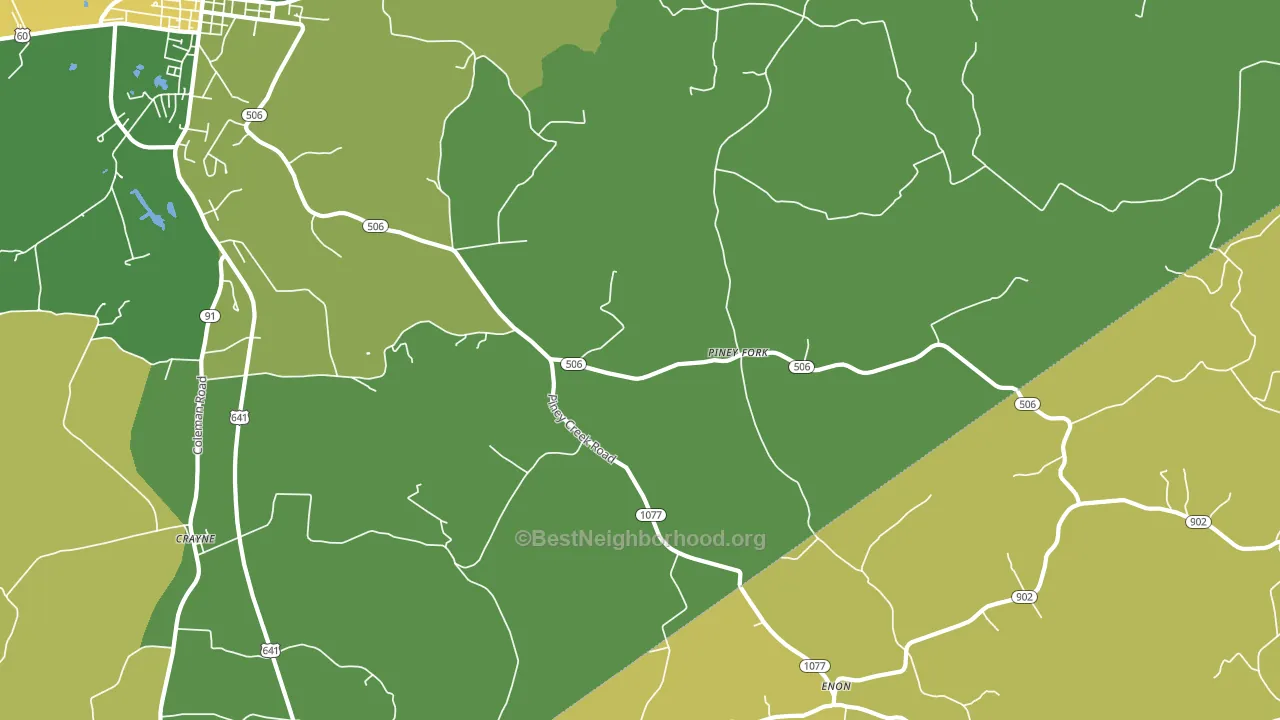 Piney Fork, KY block-group voter-turnout map