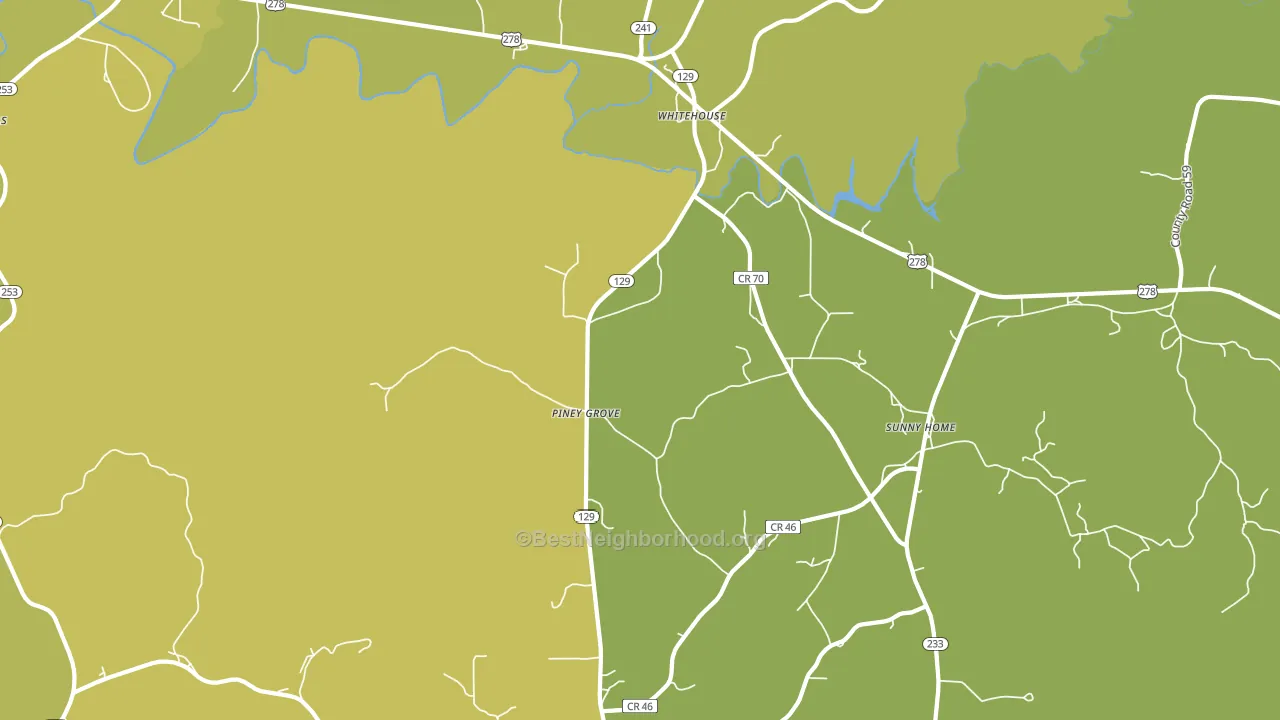 Piney Grove, AL block-group voter-turnout map