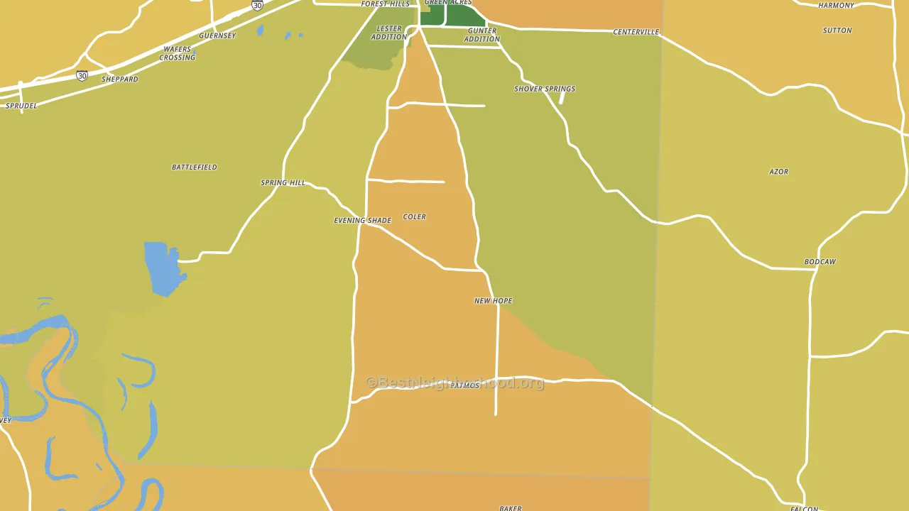 Piney Grove, AR block-group voter-turnout map