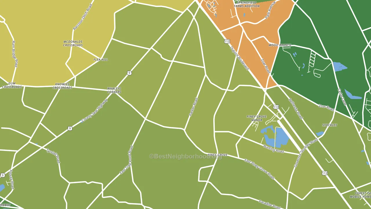 Piney Grove, DE block-group voter-turnout map