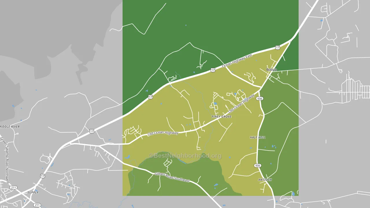 Piney Grove, NC block-group voter-turnout map