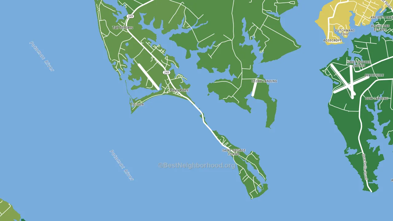 Piney Point, MD block-group voter-turnout map