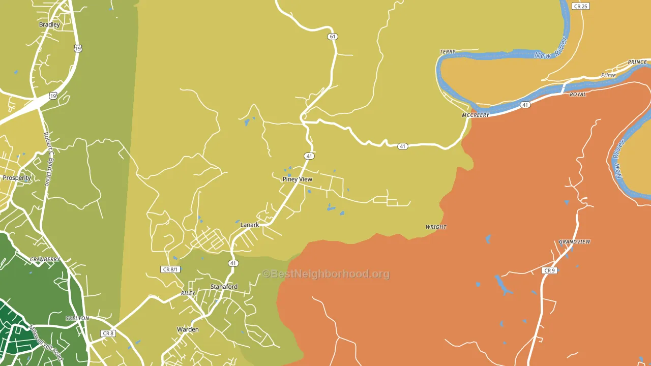 Piney View, WV block-group voter-turnout map