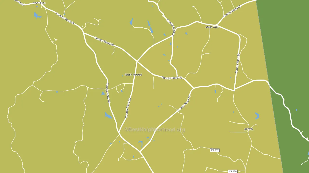 Piney Woods, AL block-group voter-turnout map
