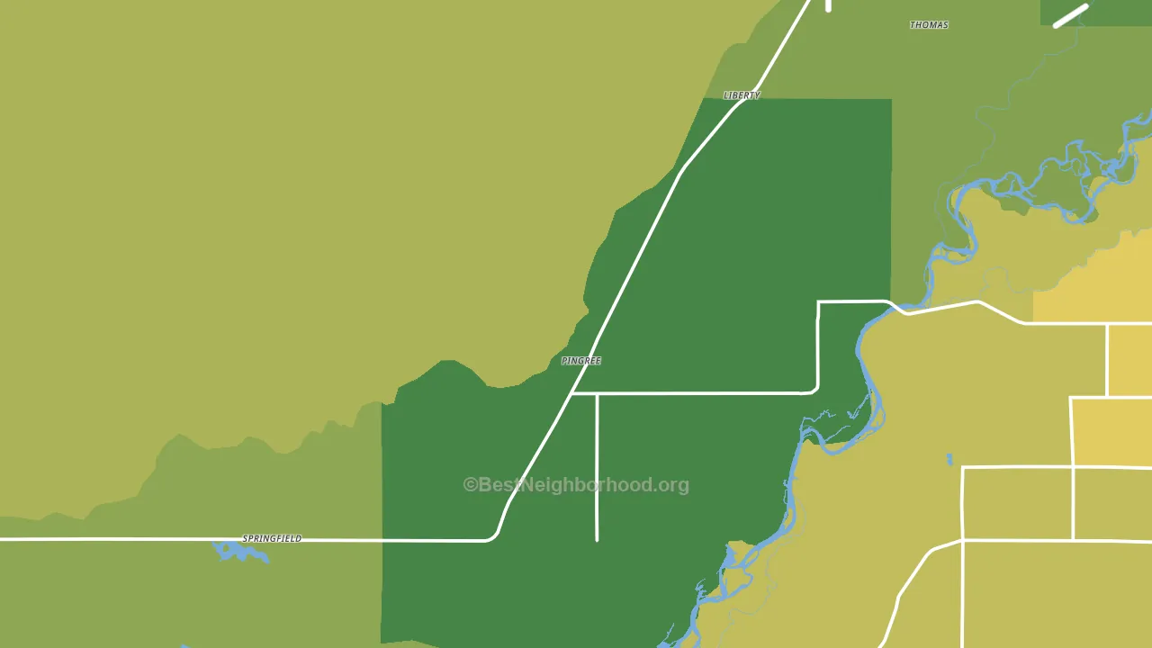 Pingree, ID block-group voter-turnout map