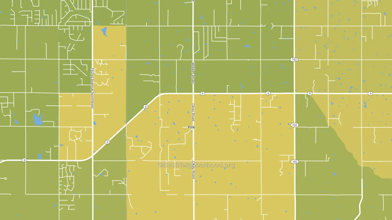 Pink, OK block-group voter-turnout map